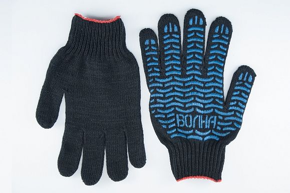 Перчатки х/б с ПВХ, 7,5 класс, черные от Фабрики перчаток.